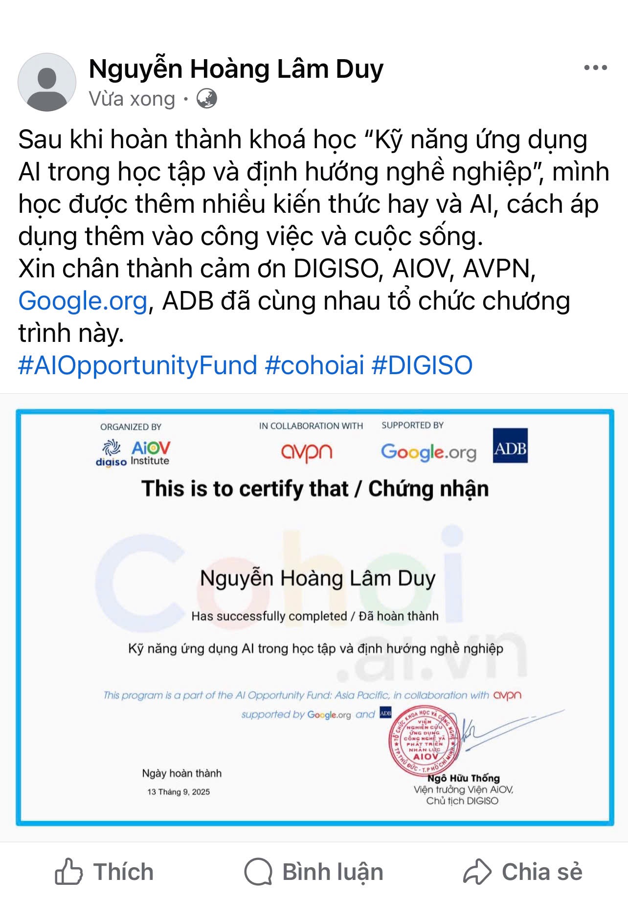 Feedback học viên 9